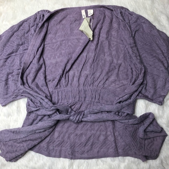 Anthropologie Moth Purple Tie Front Kimono - Picture 6 of 7